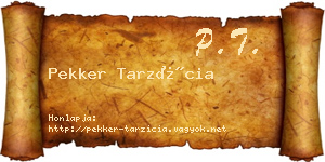 Pekker Tarzícia névjegykártya